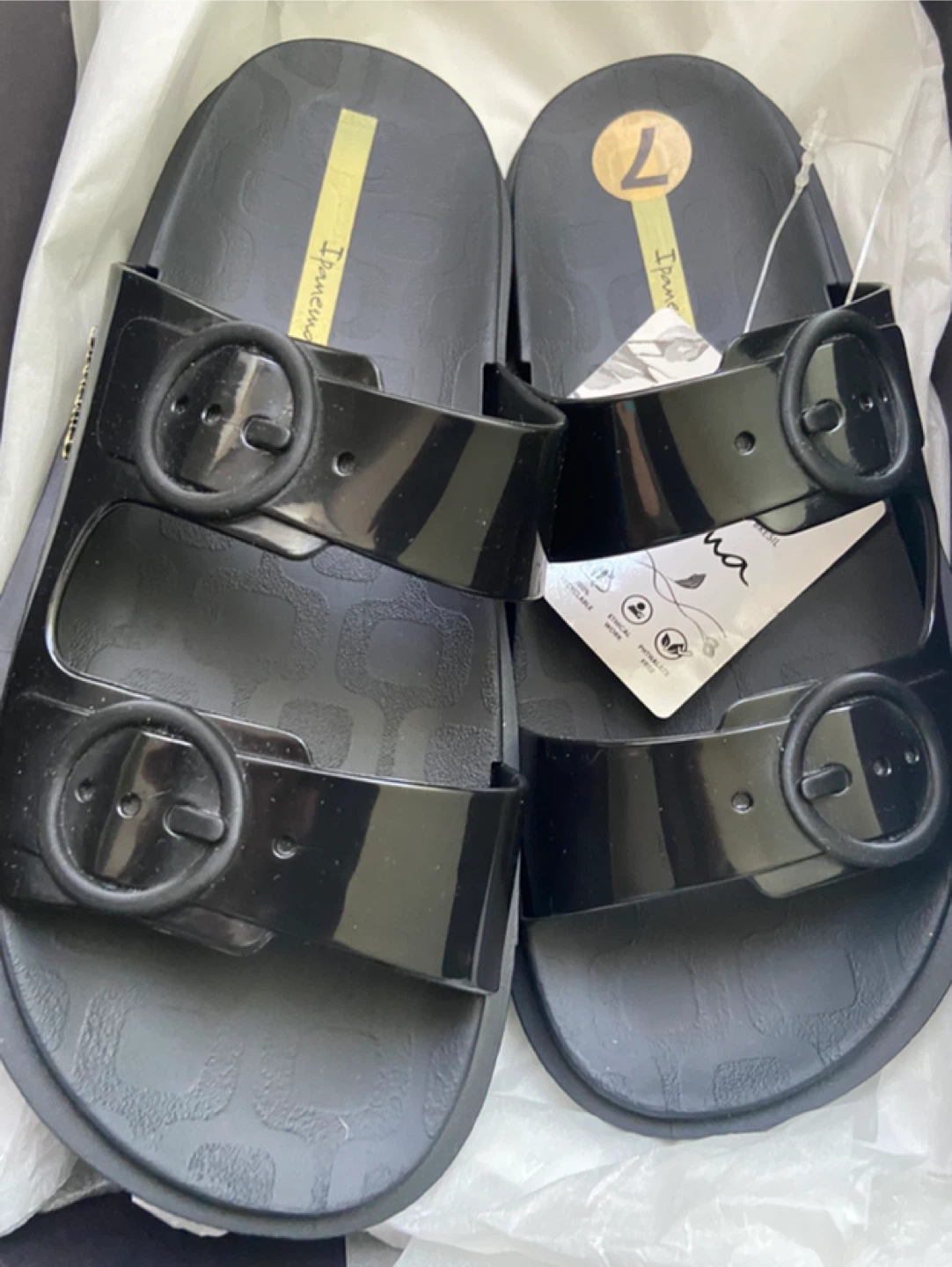 Ipanema Black Slides - Size 7 - photo 3