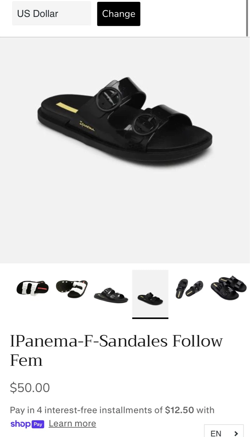 Ipanema Black Slides - Size 7 - photo 4