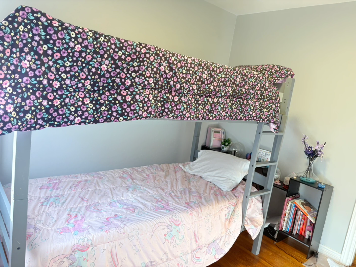 Grey Twin Bunk Bed with Mattress - photo 3