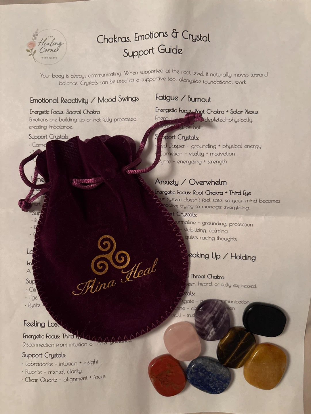 Mina Heal Crystal Set with Support Guide