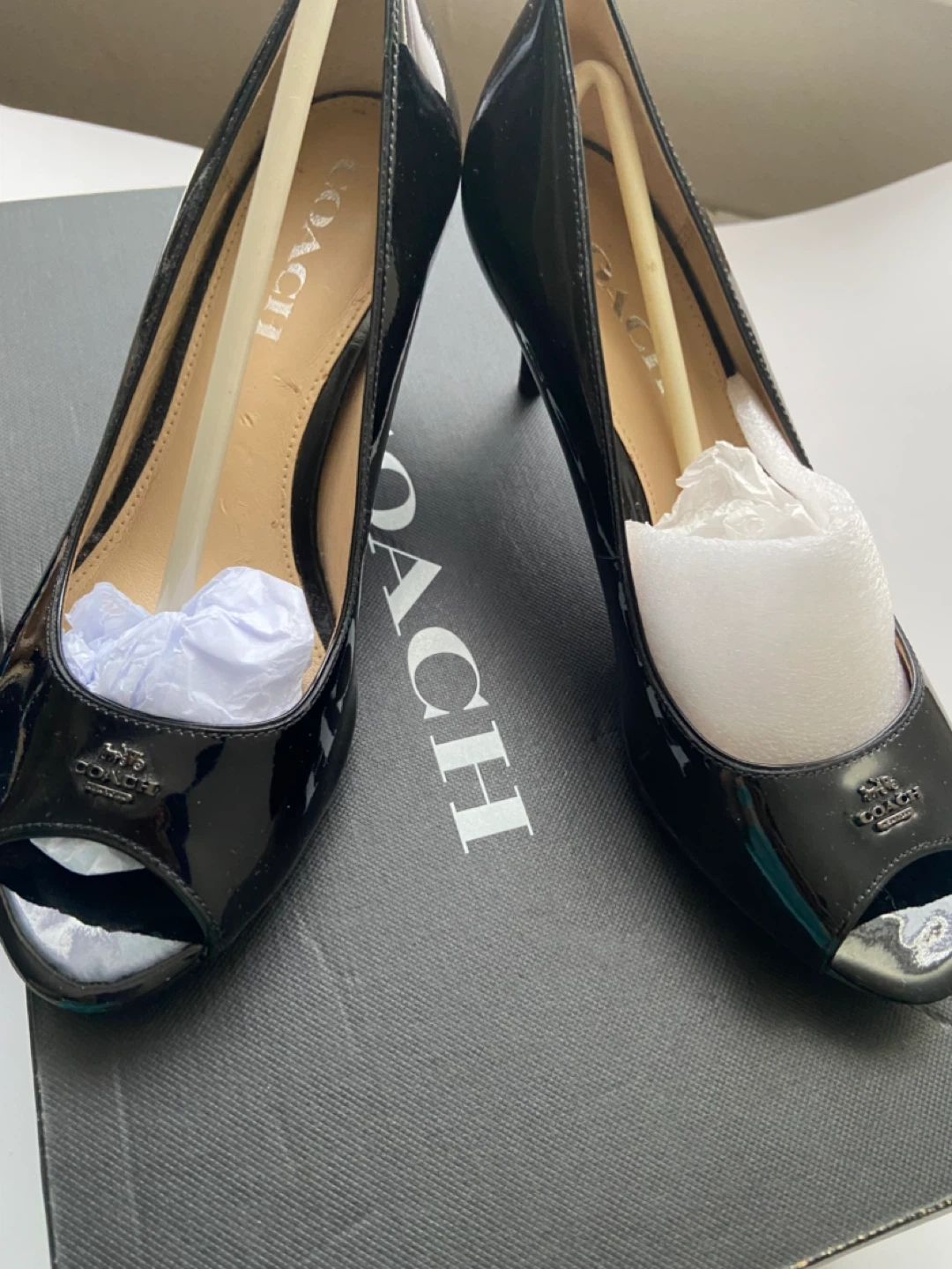 Coach Black Patent Leather Heels