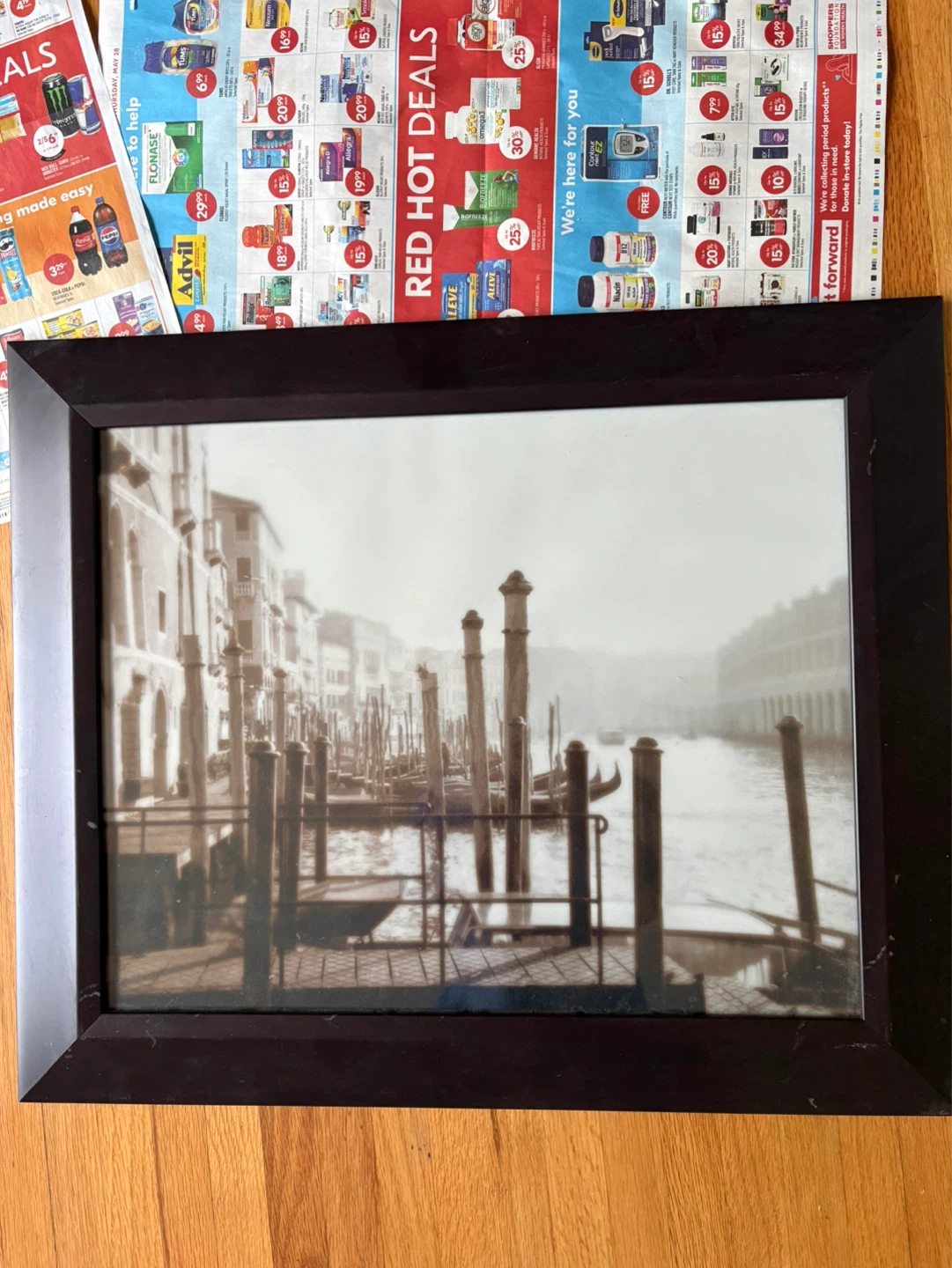 Framed Print of Venetian Canal Scene 24*20 inches