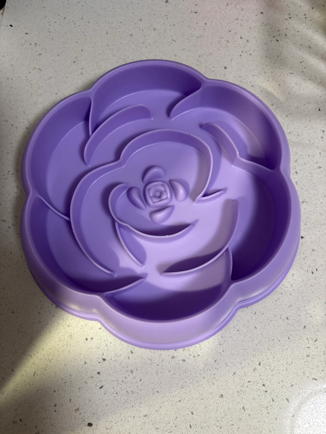 Purple Rose Shaped Pet Slow Feeder Bowl - photo 2