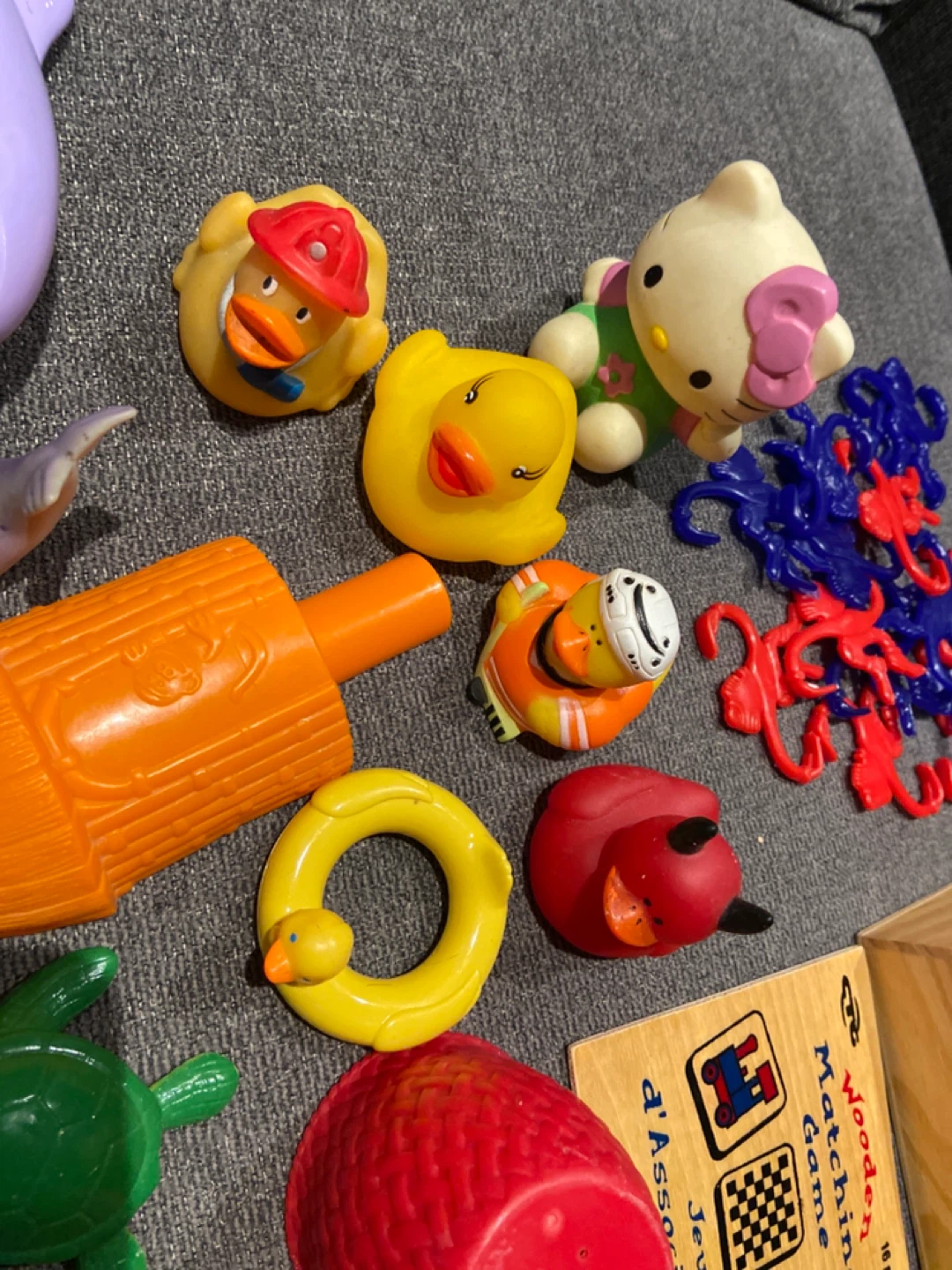 Toddler toy lot match game rubber ducks monkeys and bath toys - photo 4