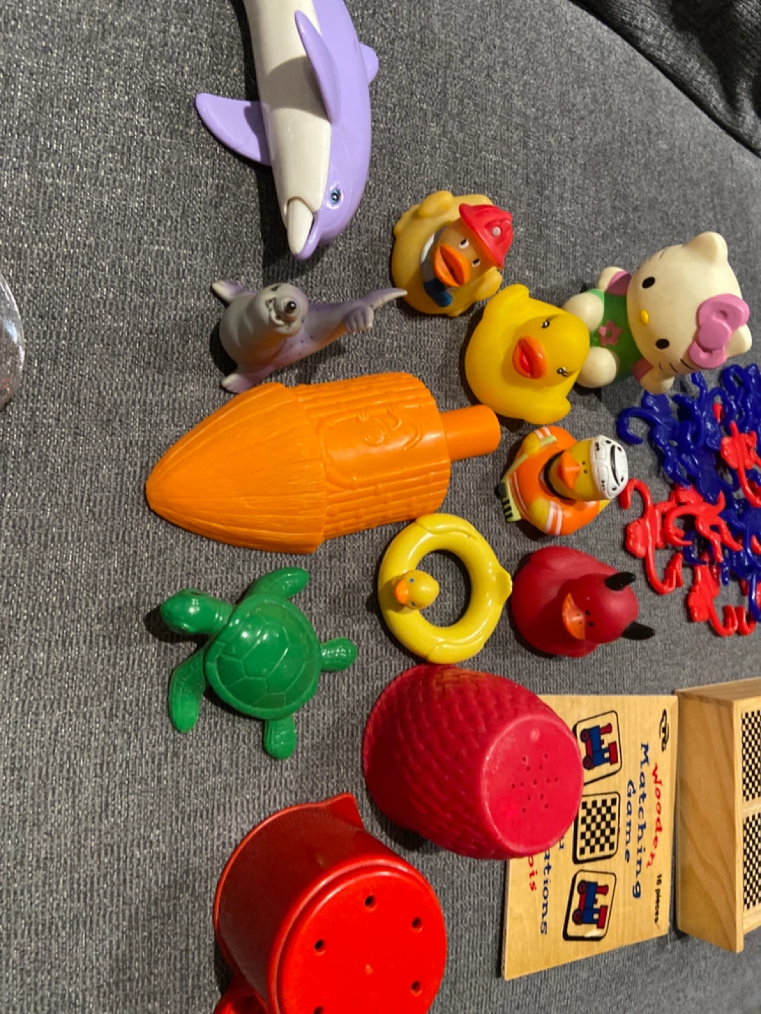 Toddler toy lot match game rubber ducks monkeys and bath toys - photo 5