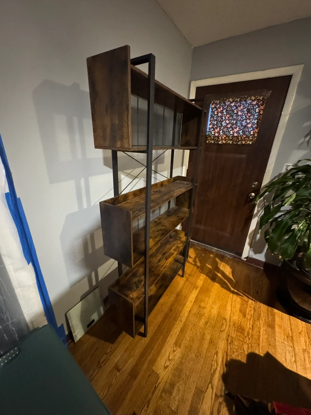 Rustic Wood Bookshelf with Black Metal Frame - photo 3
