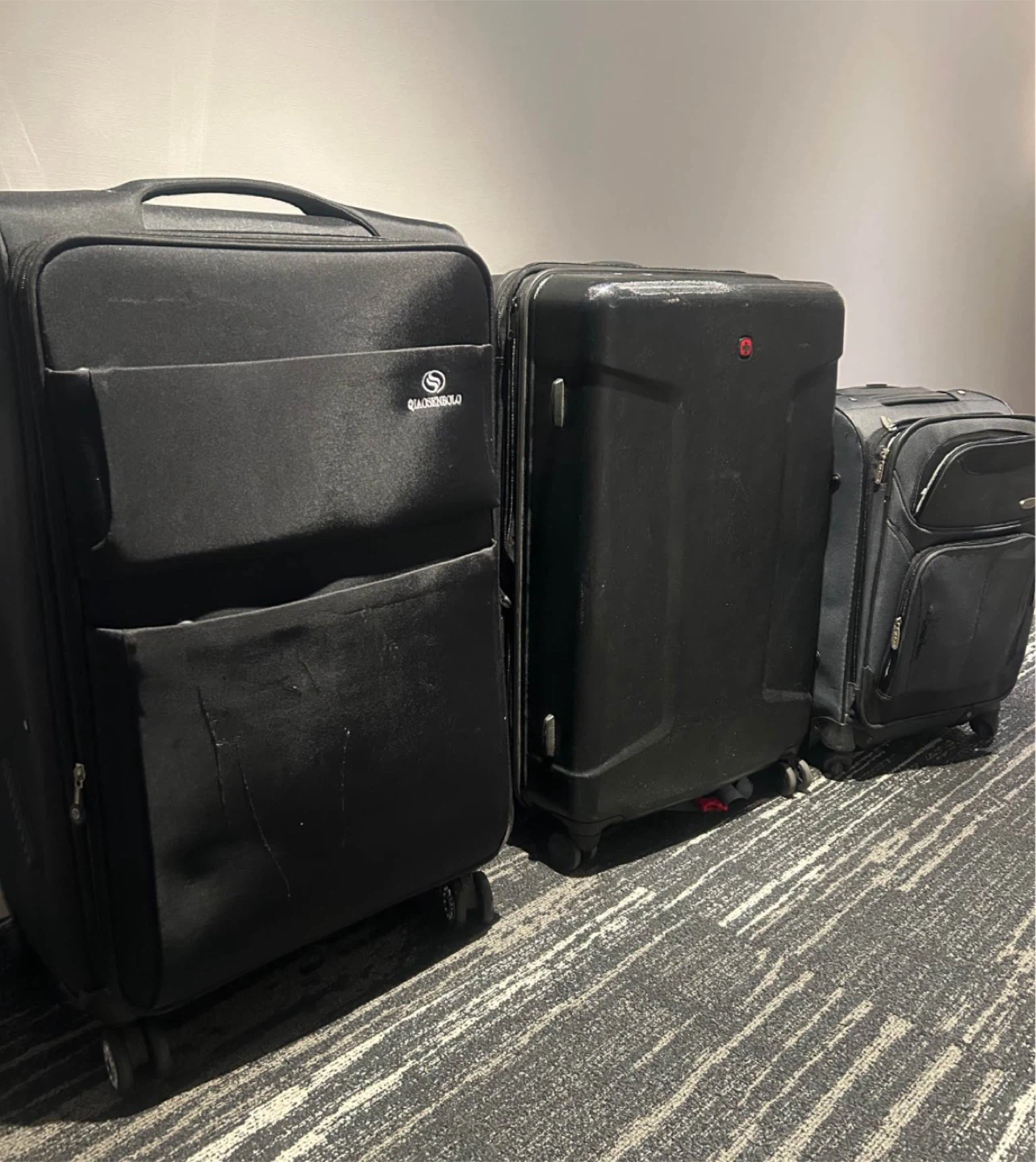 Set of 3 Black Suitcases