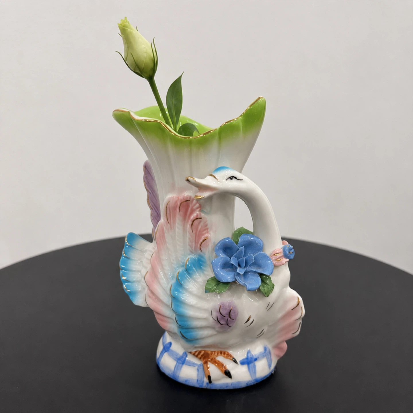Vintage Ceramic Swan Bud Vase