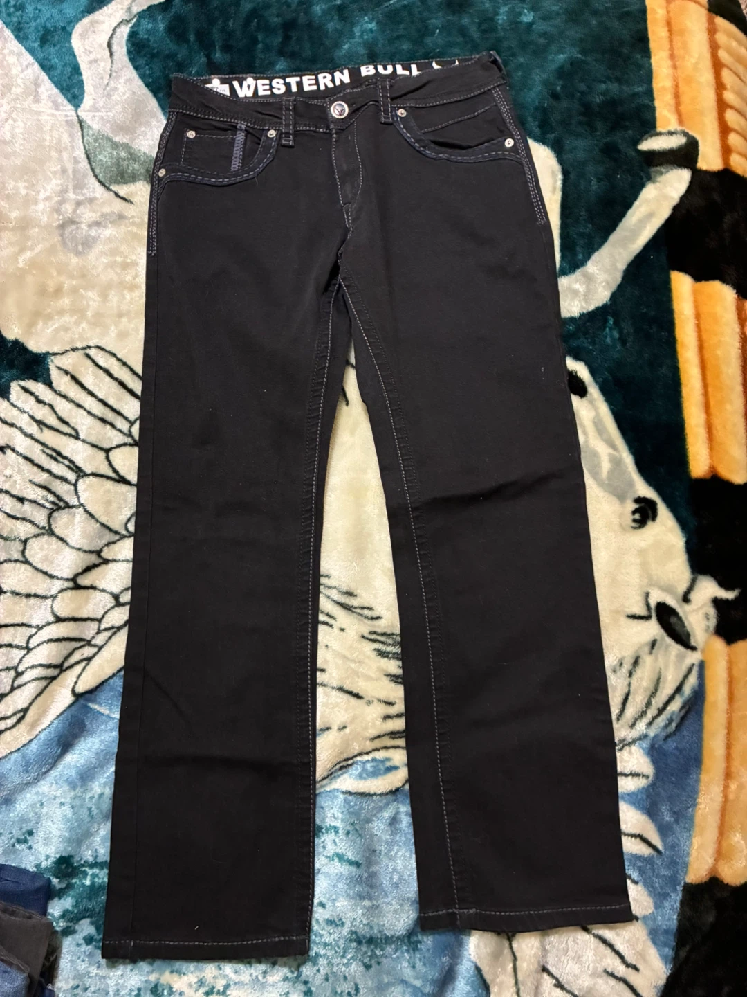 Western Bull Straight Fit Jeans Black W34 L32