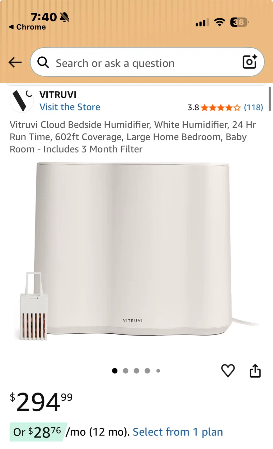 Vitruvi Cloud Humidifier with 4 Filters - photo 4