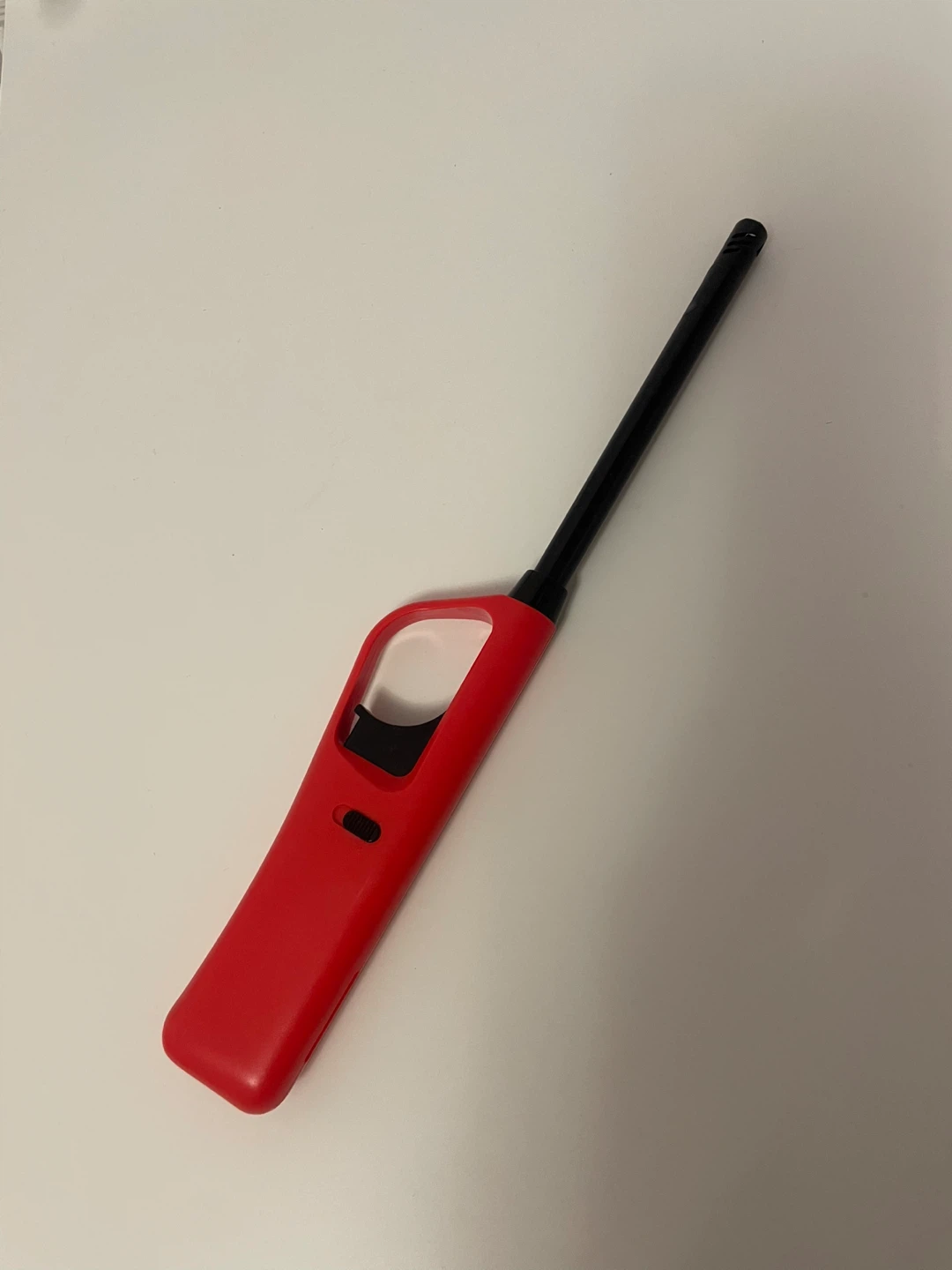 Red Gas Lighter with Extended Nozzle
