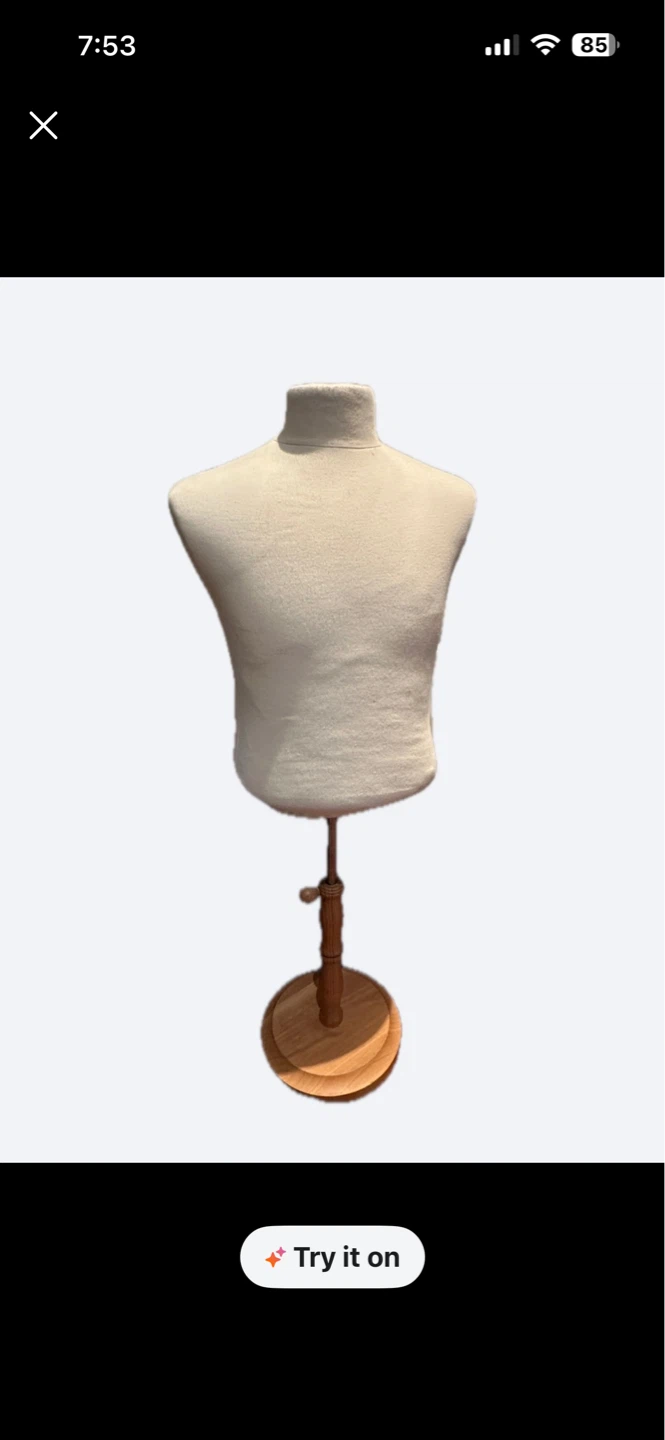 Mannequin Torso Display Form with Wooden Base