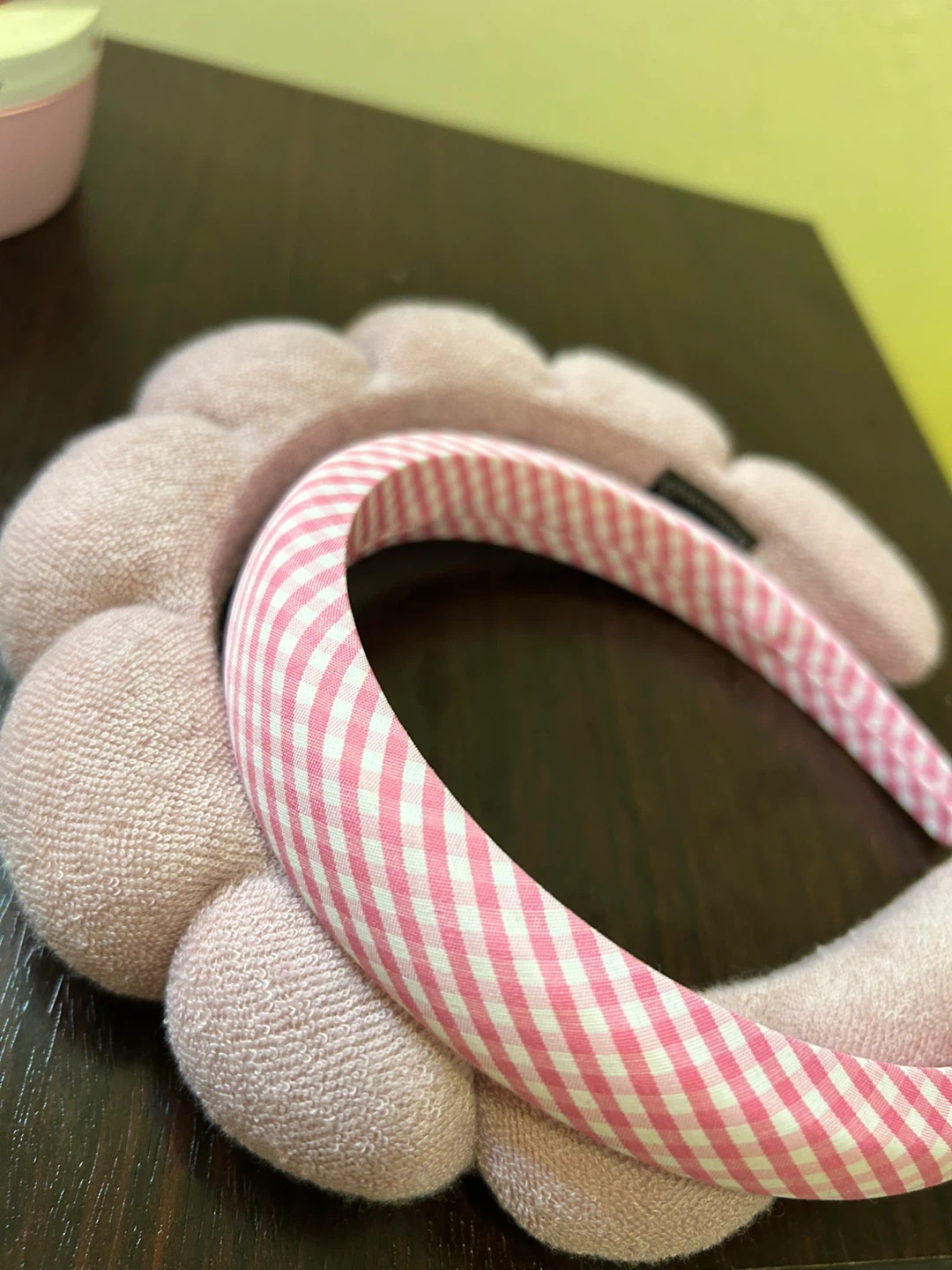Pink Gingham Flower Headband - photo 2