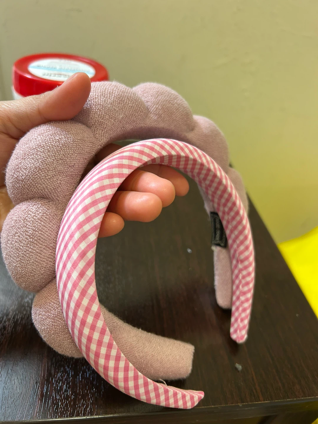 Pink Gingham Flower Headband - photo 3