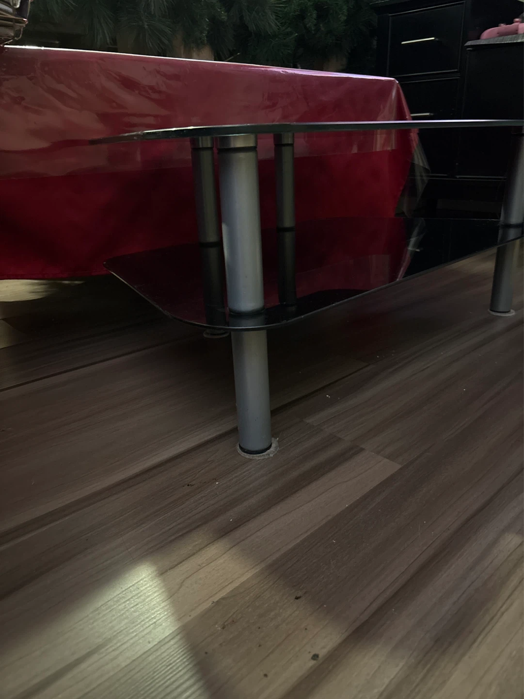 Black Glass Two-Tier TV Stand - photo 3