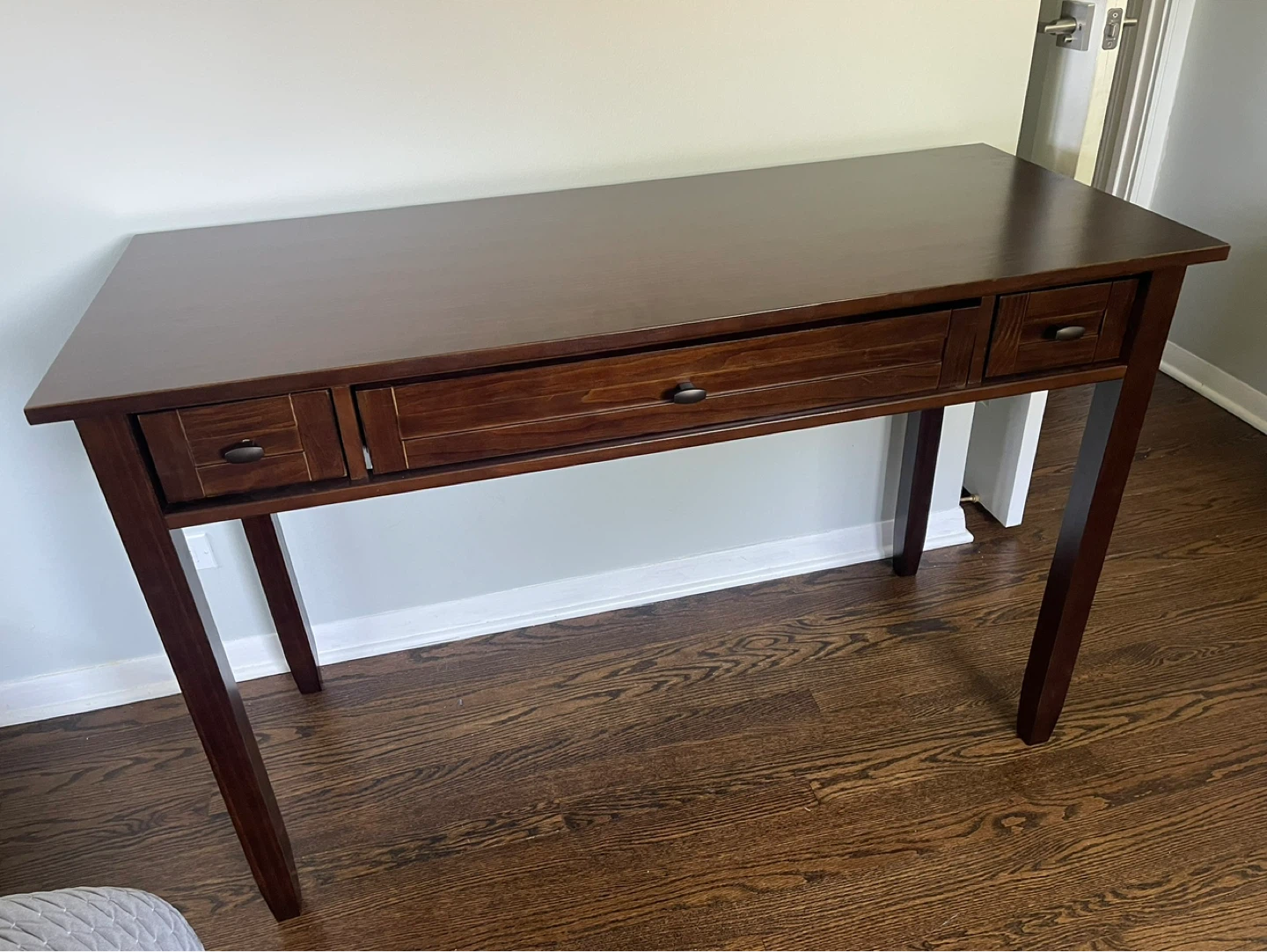 Dark Brown Console Table with Drawers