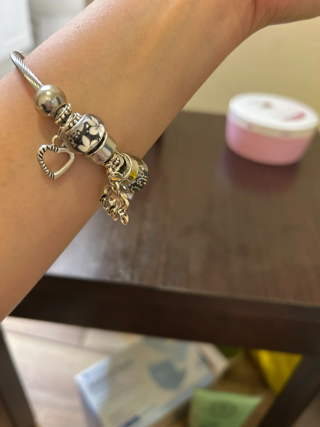 Charm Bracelet with Elephant and Heart Charms - photo 3