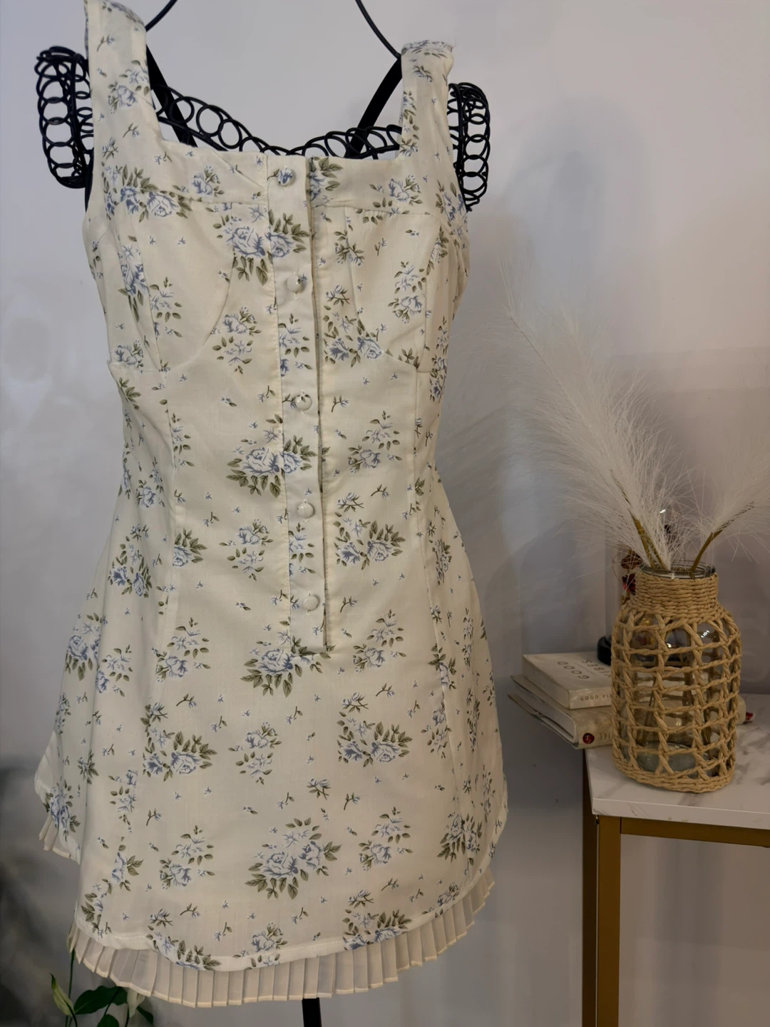 Boutique style-Cream Floral Mini Dress - photo 5