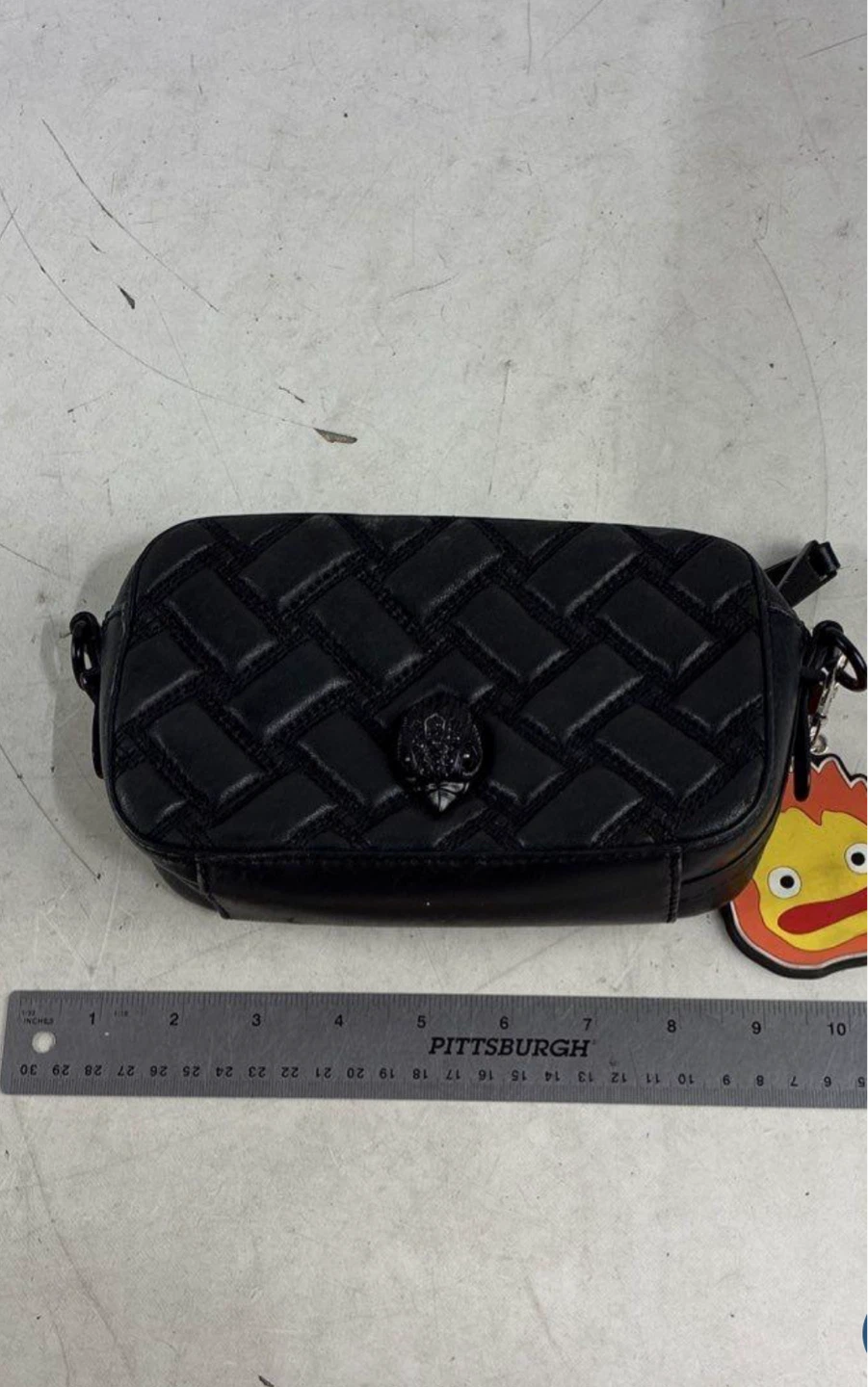 Kurt Geiger Black Quilted Leather Clutch Purse
