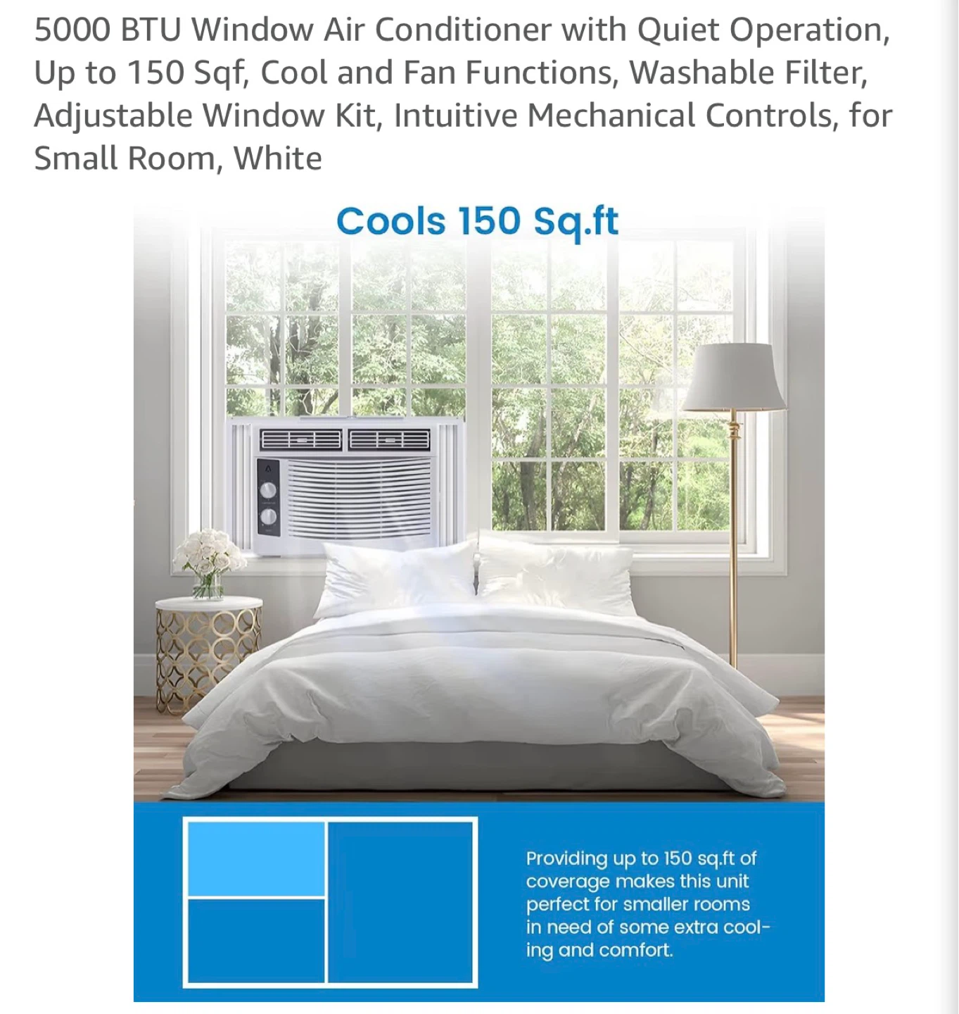 5000 BTU Window Air Conditioner - White - photo 2