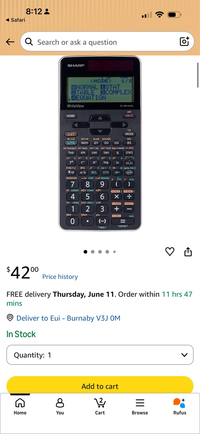Sharp EL-W516XG Calculator - photo 3