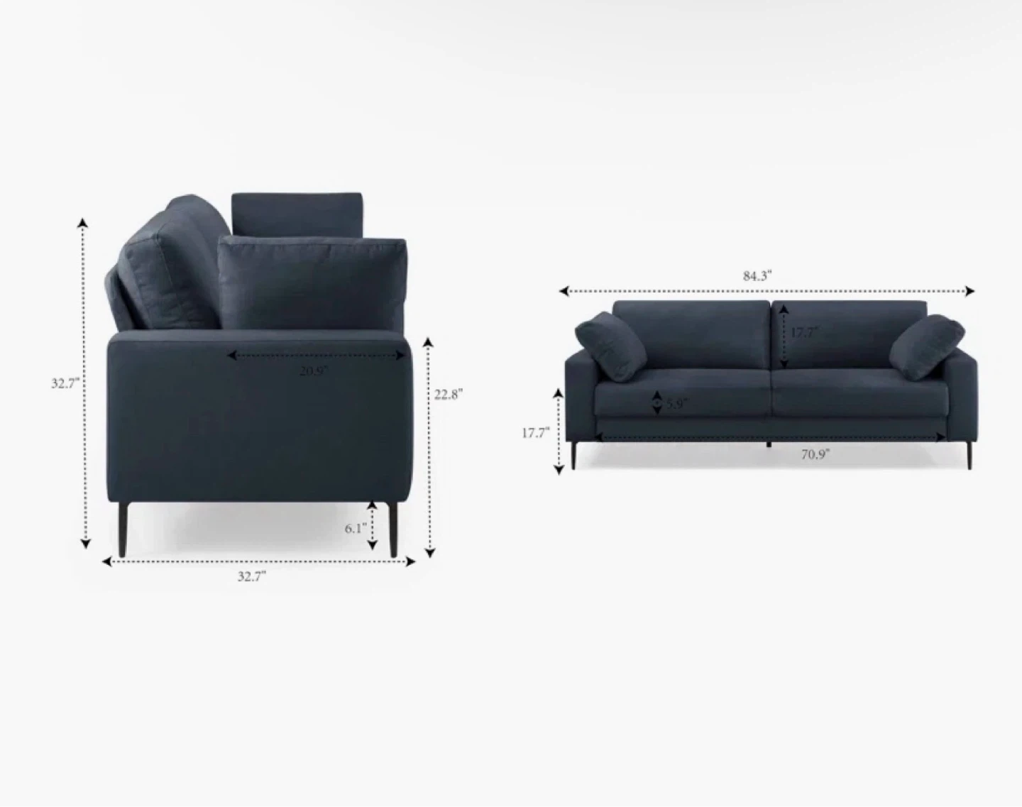 Navy Blue Sofa - photo 2
