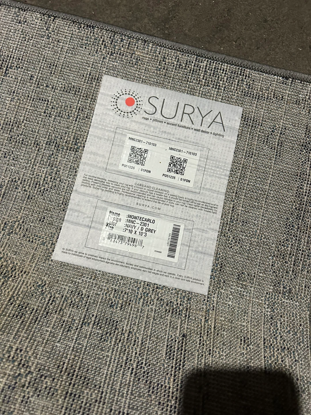 Surya "Montecarlo" Area Rug - Grey/navy 8x10 - photo 3
