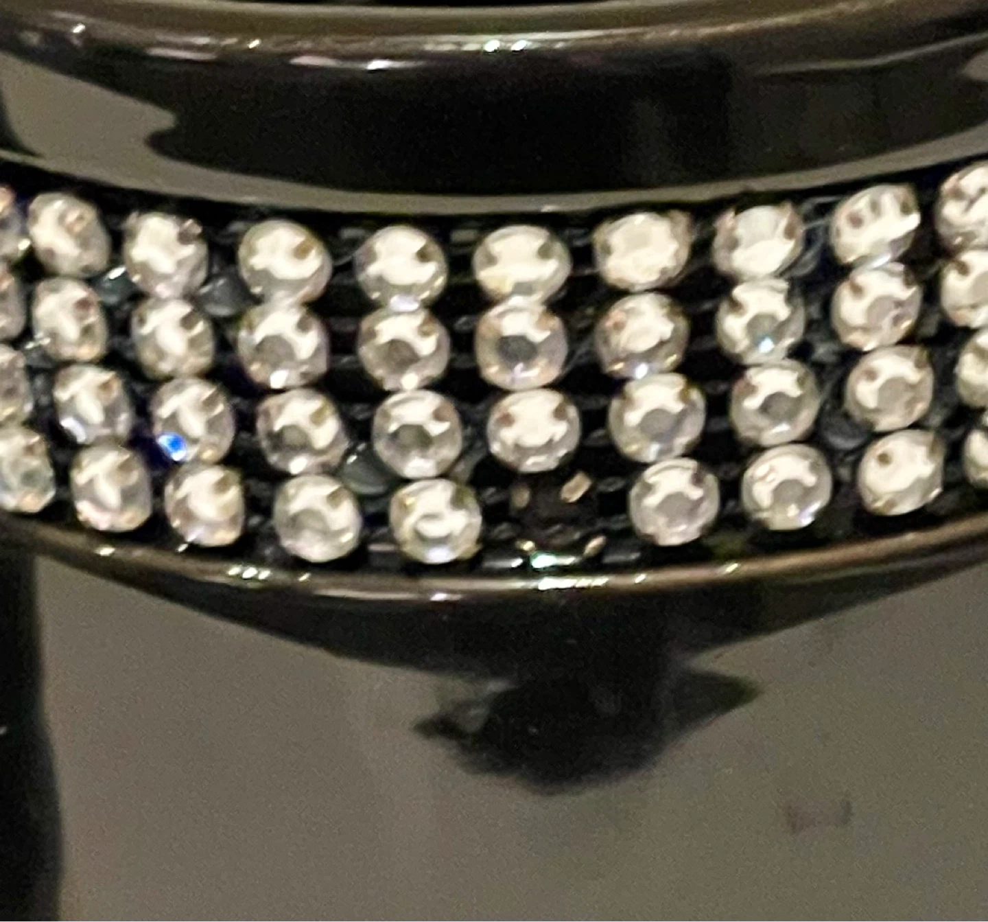 Set of 3 Black Vases with Rhinestone Embellishments - photo 2