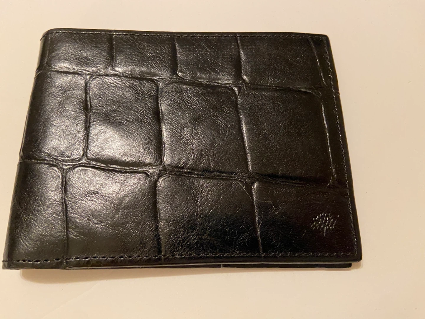 Mulberry Black Croc-Embossed Bi-Fold Wallet - photo 2