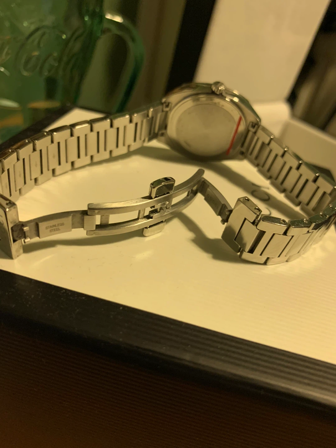 Gucci Stainless Steel Watch with diamond markers and day display - photo 2