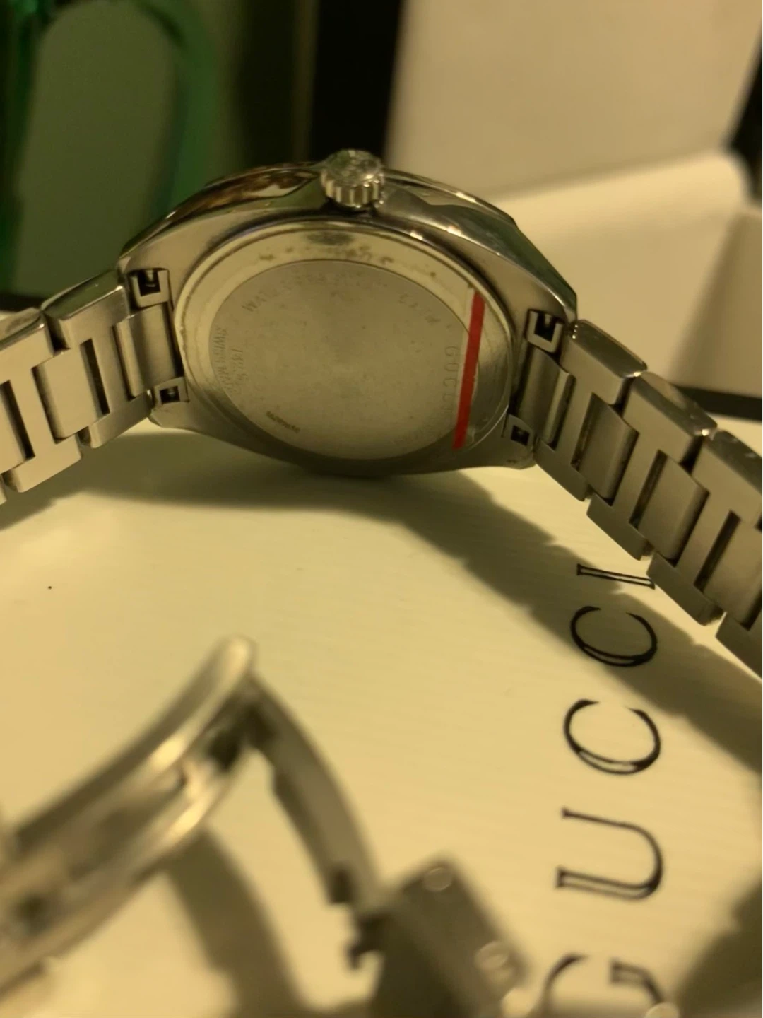 Gucci Stainless Steel Watch with diamond markers and day display - photo 5