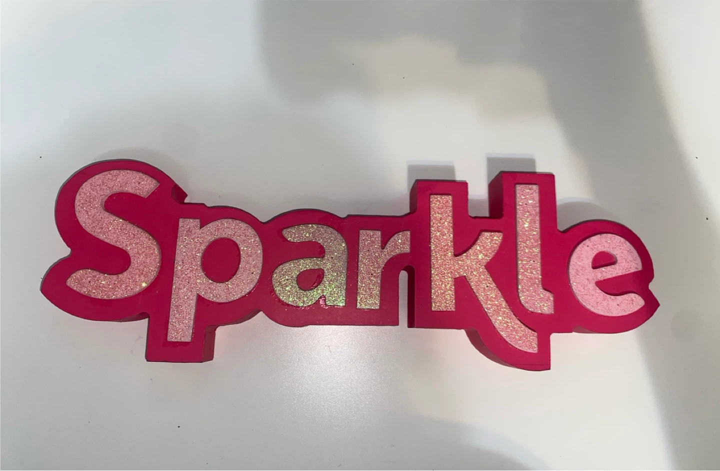 3D Pink Sparkle Word Decor