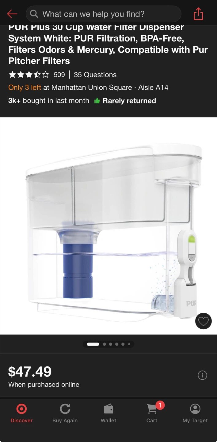 PUR Plus 30 Cup Water Filter Dispenser - photo 2