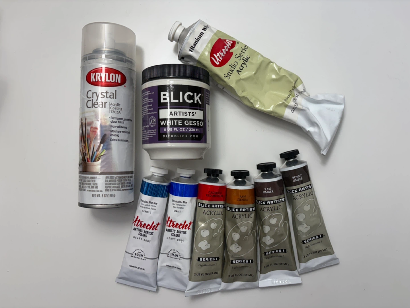 Acrylic Paints, Gesso, Coating Spray