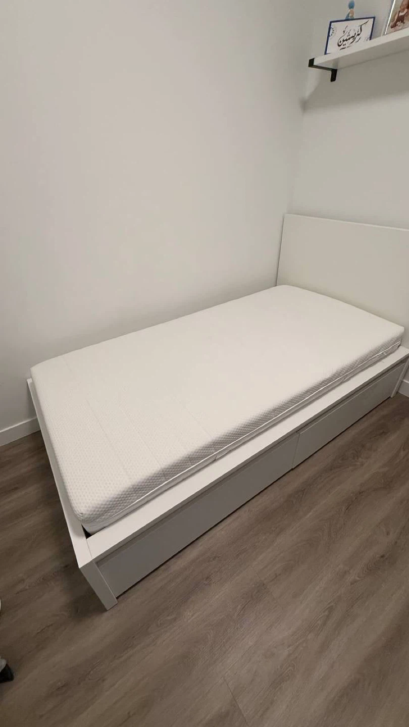 IKEA MALM Twin Bed Frame with Drawers - White - photo 2