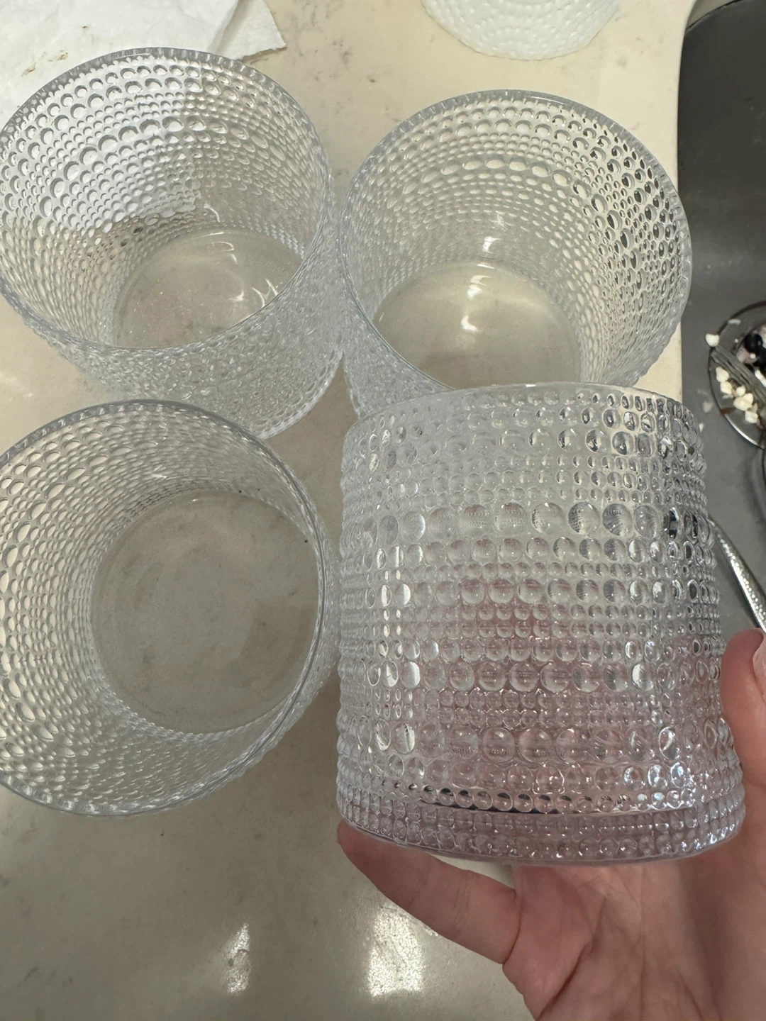 Set of 4 Textured Glass Tumblers - photo 2