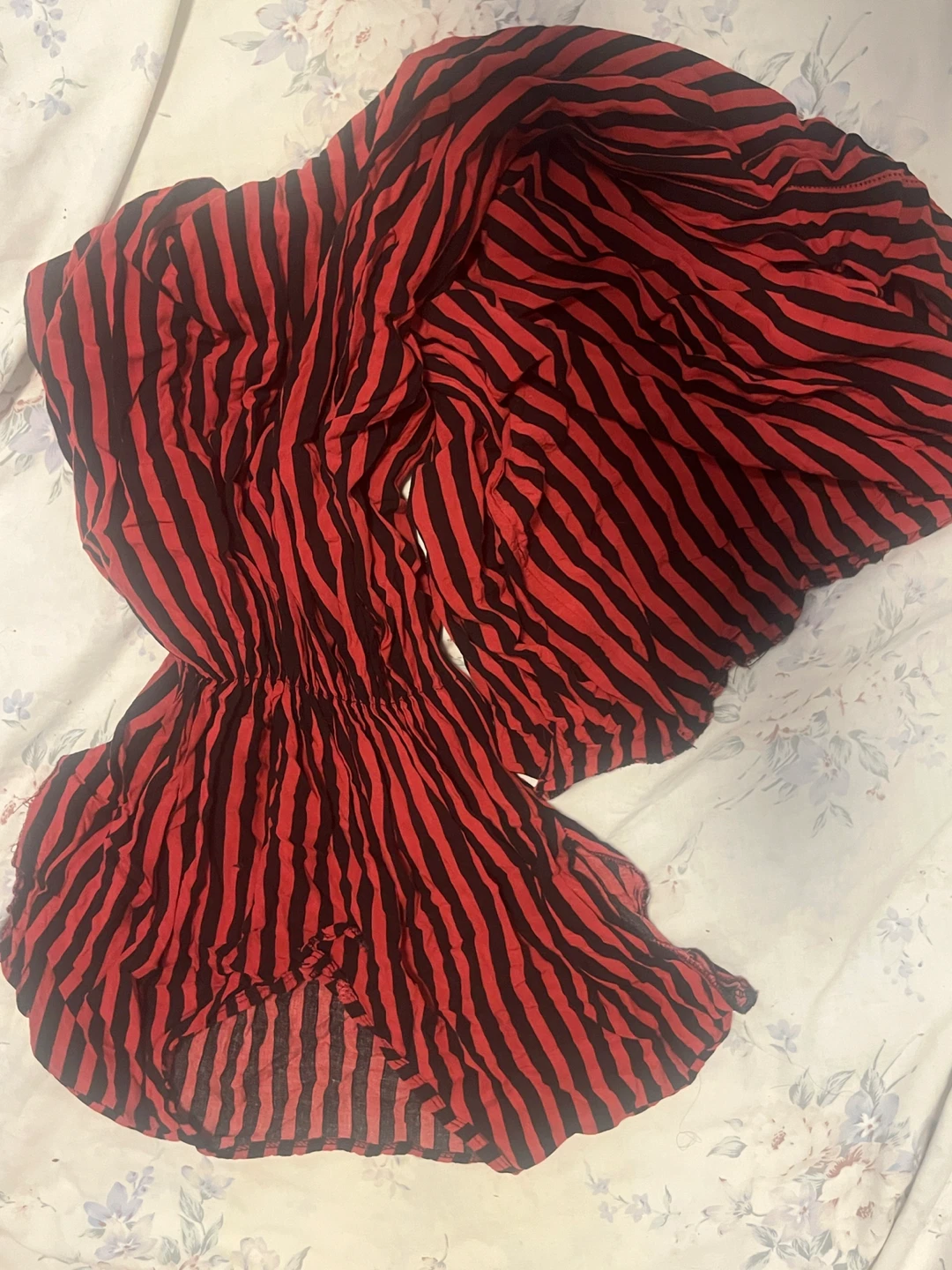 Red and Black Striped Dress