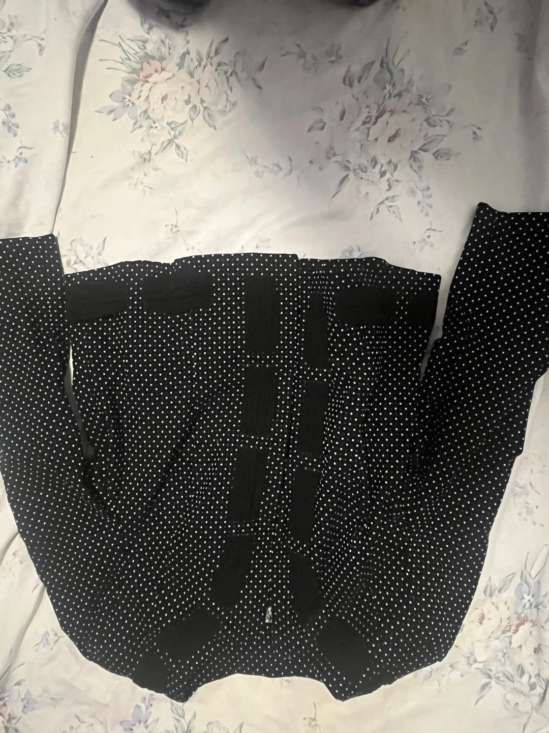 Cabi Black Polka Dot Paisley Blouse Size 10