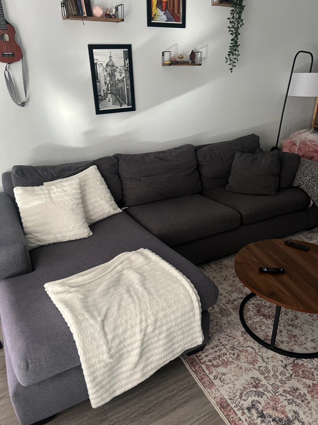 Grey Sectional Couch with Chaise - photo 2