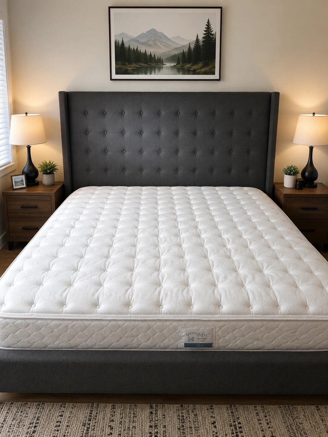 King Bed Frame & Mattress Set – Excellent Condition