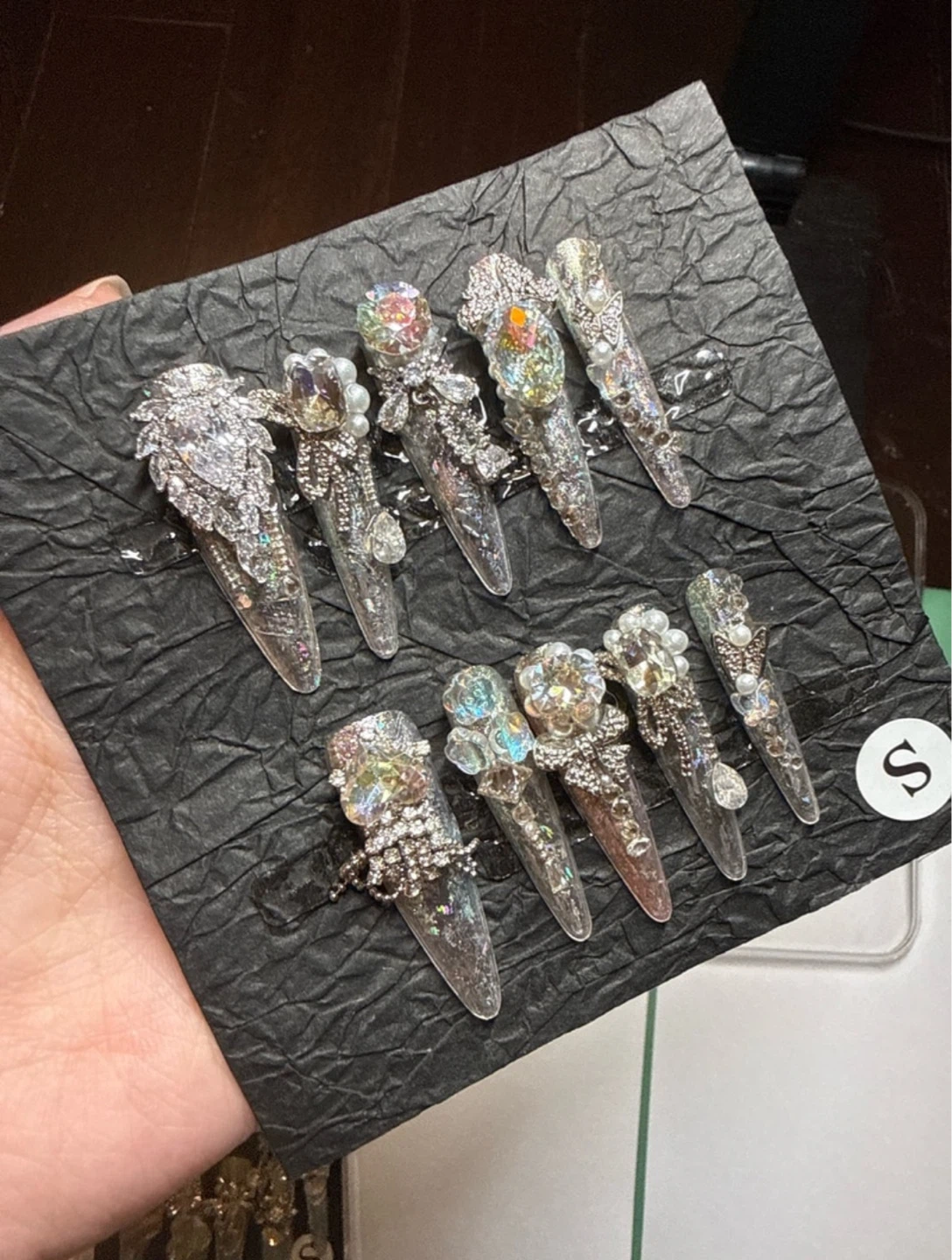 Press-on Nails with Rhinestones and Charms - photo 5