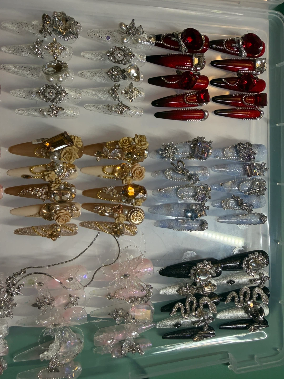 Luxury Zircon Handmade Press On Nails | All Size S - photo 3