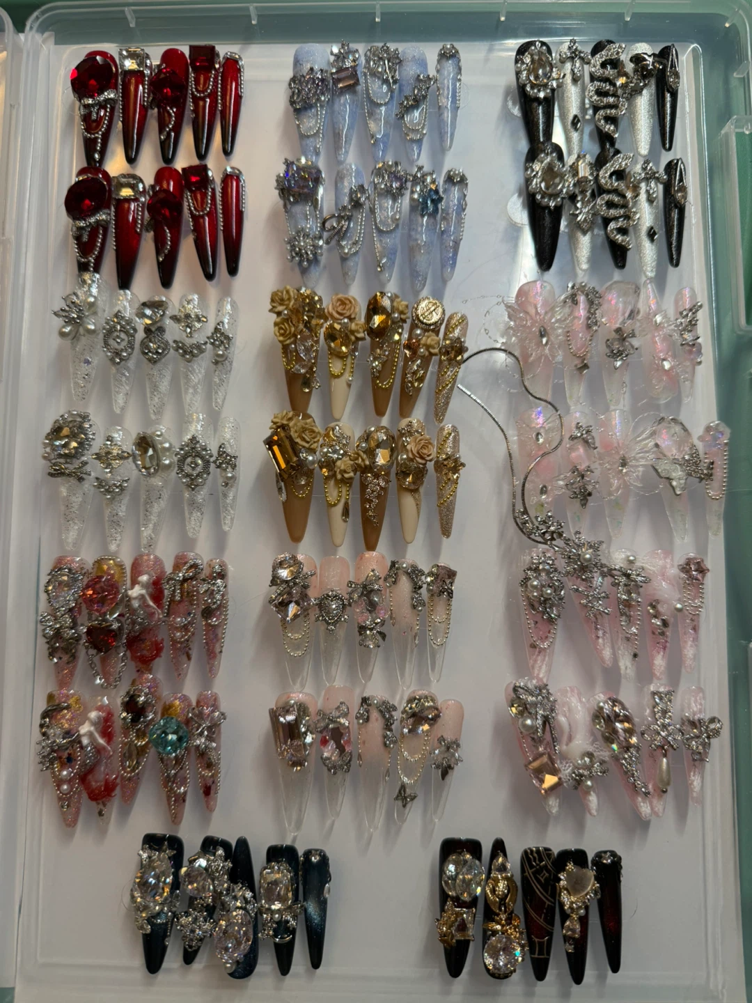 Luxury Zircon Handmade Press On Nails | All Size S