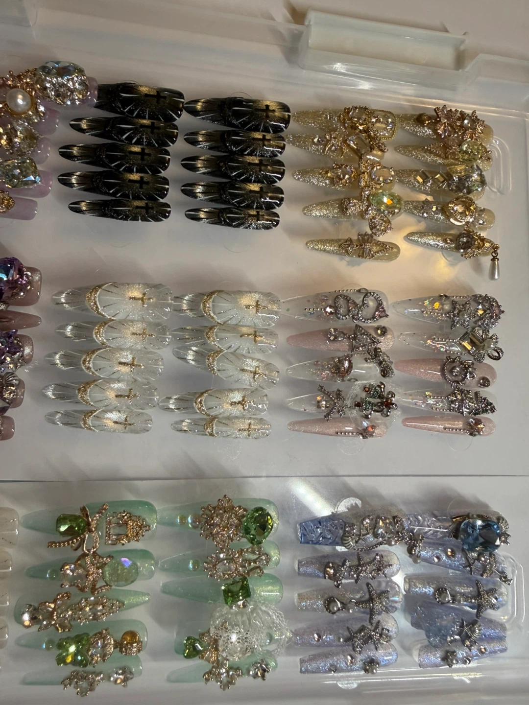 Luxury Zircon Handmade Press On Nails | All Size S - photo 5