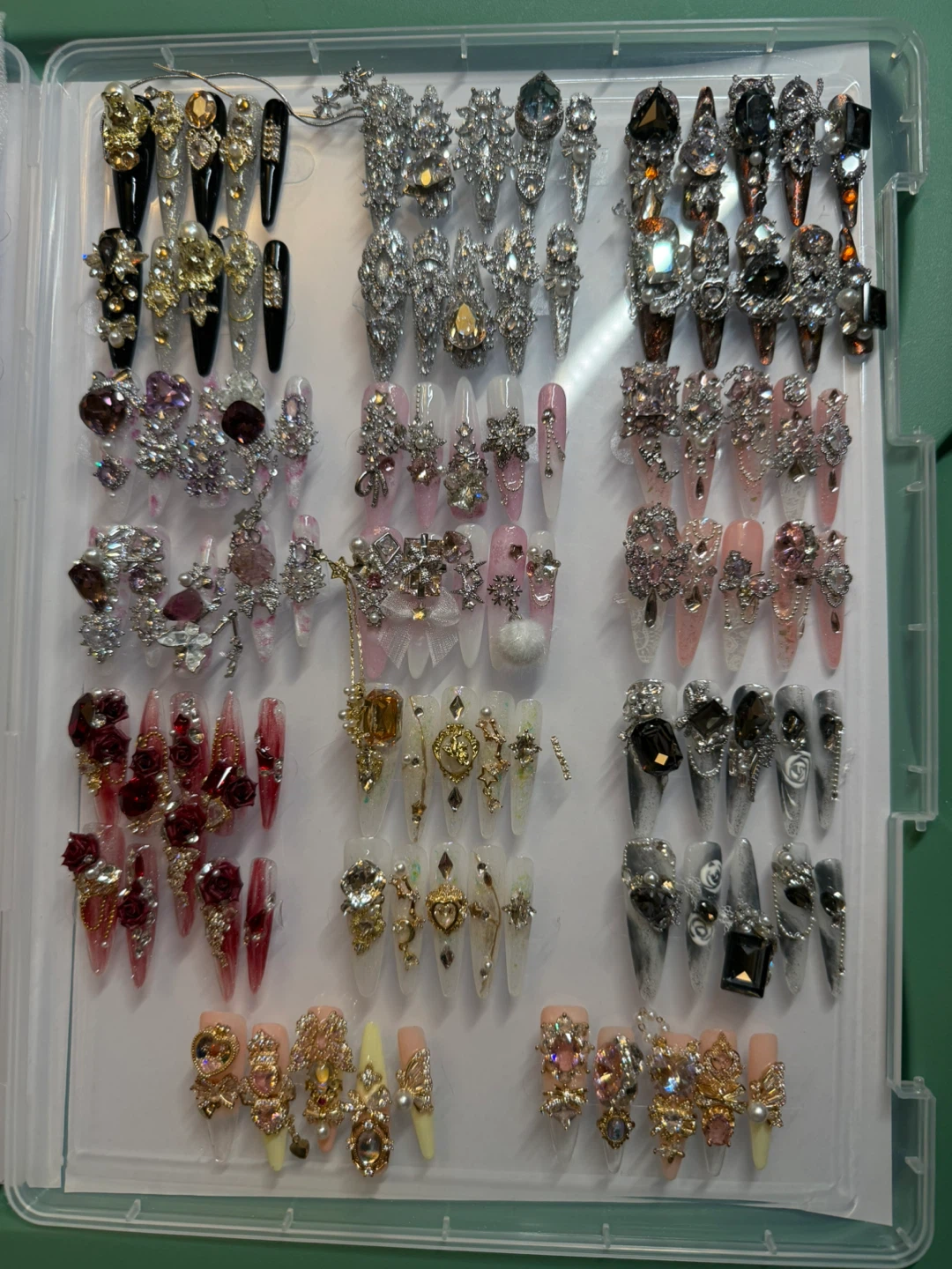 Luxury Zircon Handmade Press On Nails | All Size S