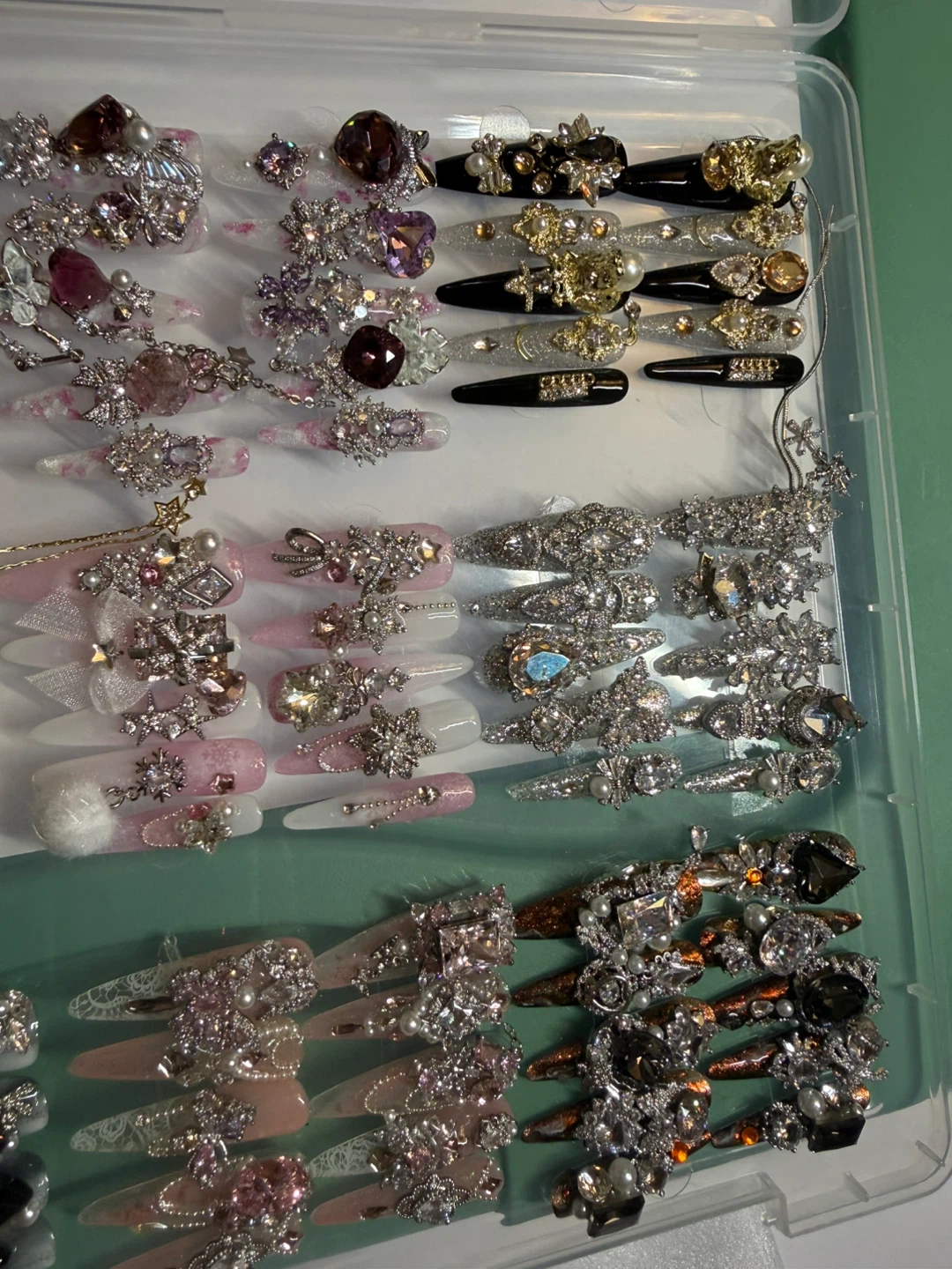 Luxury Zircon Handmade Press On Nails | All Size S - photo 3
