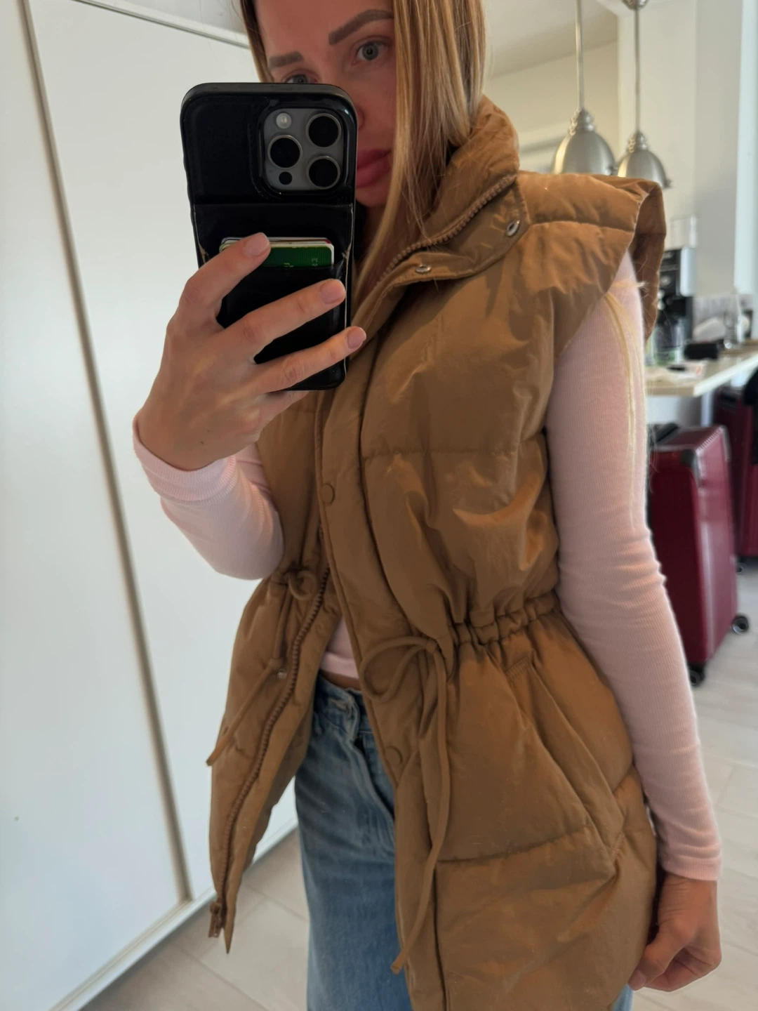 Tan Puffer Vest xs