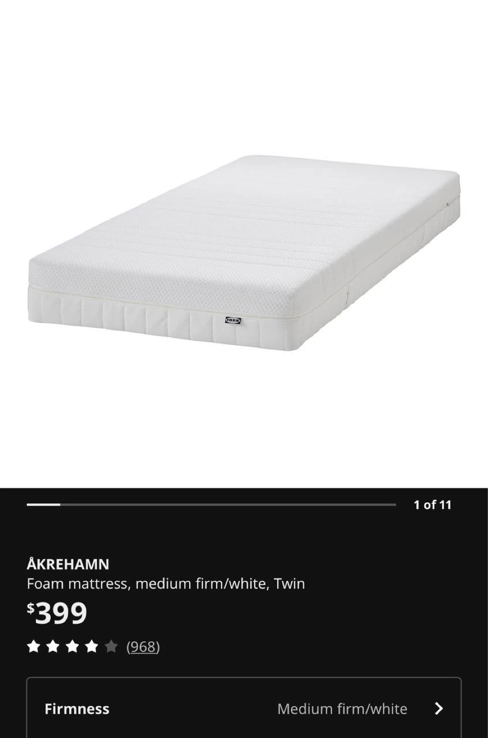 IKEA AKREHAMN Foam Mattress - Twin