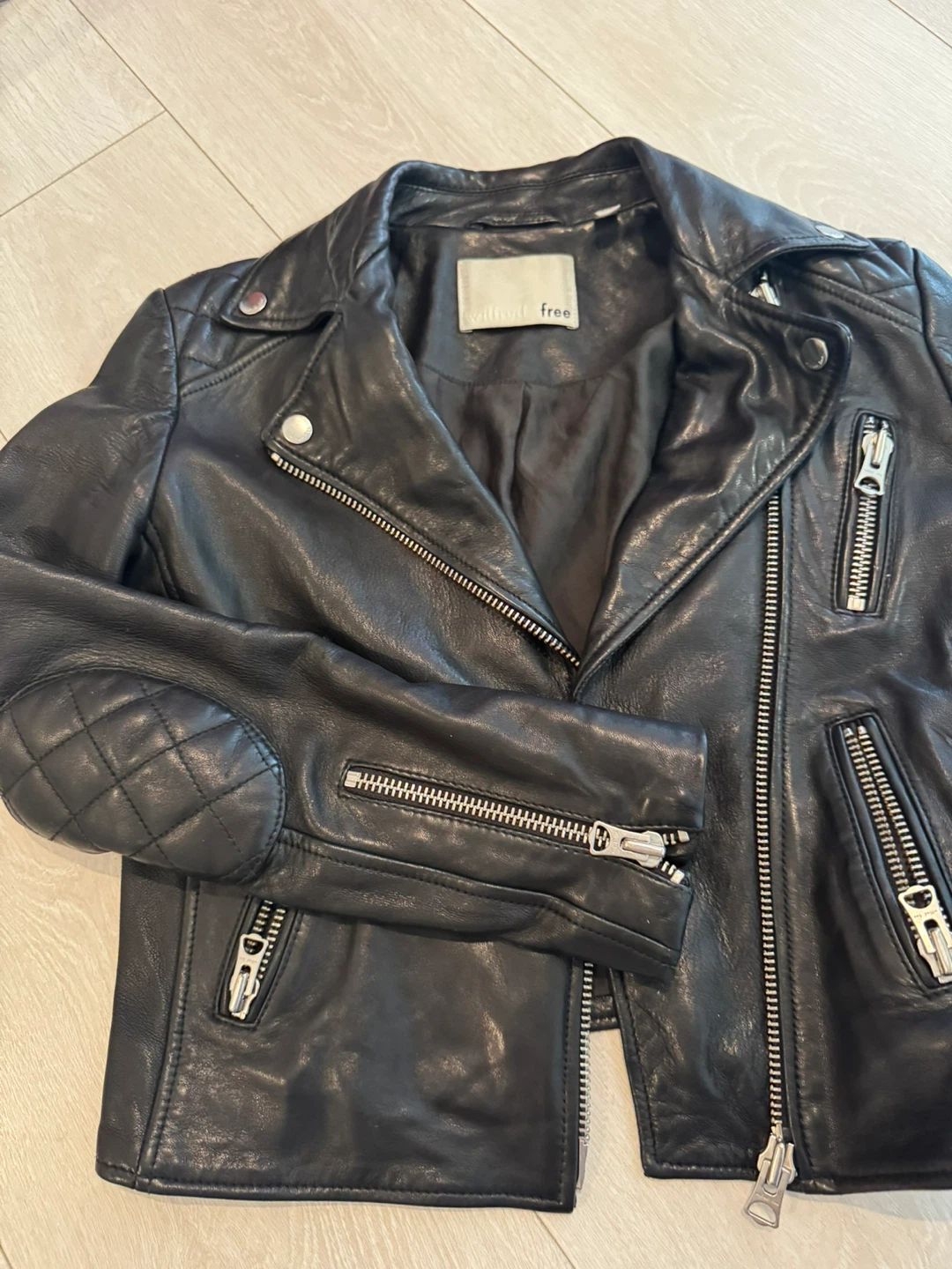Wilfred Free Black Leather Biker Jacket XXS