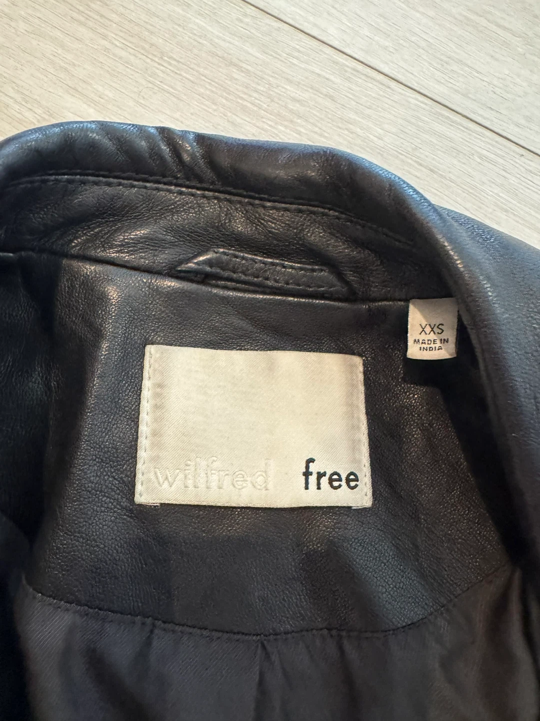 Wilfred Free Black Leather Biker Jacket XXS - photo 2